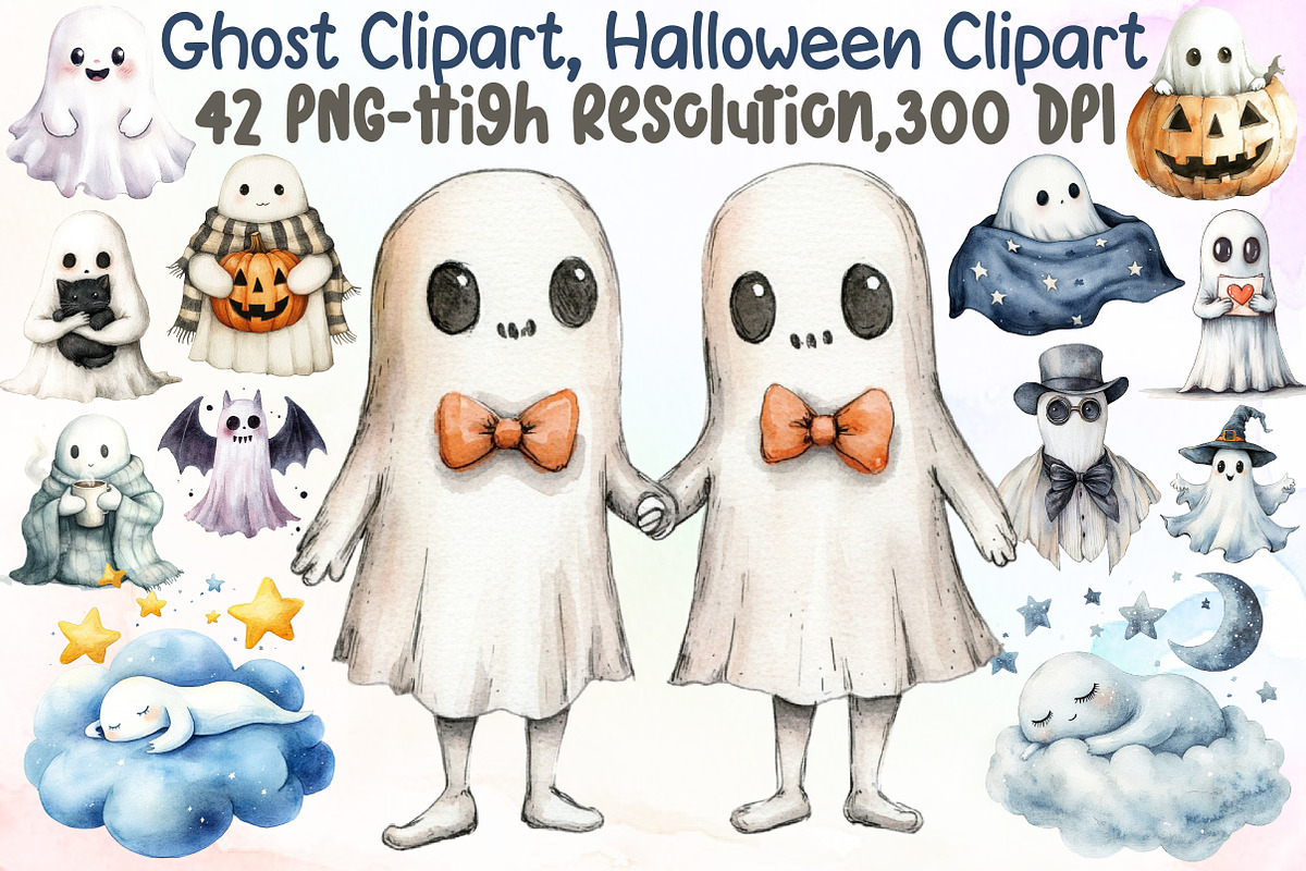 Ghost Clipart, Halloween Clipart, an Illustration by Sublimation Artist (Photo 1 of 6)