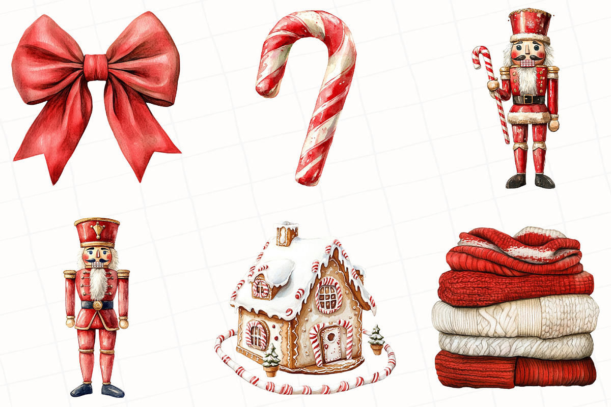 Cozy Winter Candy Cane Clipart, an Illustration by OK Design (Photo 2 of 5)