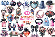 Gothic Coquette Halloween Clipart, an Illustration by DreamCafeArt (Thumbnail 1 of 7)