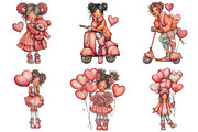 Quirky Valentine Girl Clipart Bundle, a Graphic by CitraGraphics (Thumbnail 2 of 4)