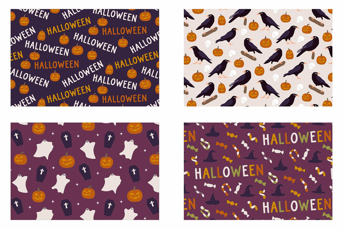 Halloween patterns cards elements, a Pattern Graphic by RevolutionizZed (Photo 17 of 17)