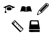 Education icon design template, a Solid Icon by Sumberpangan (Thumbnail 1 of 3)