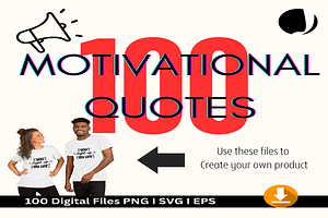 100 Inspirational Quote-Bundle, an Object Graphic by Jadugar Design Studio