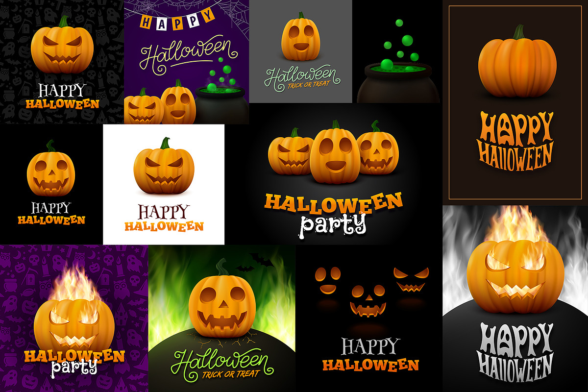 Halloween Posters Set, a Decorative Illustration by yurlick (Photo 3 of 5)