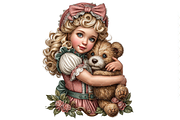 Girl With Teddy Bear Clipart PNG, a Person Illustration by Memories By Lea (Thumbnail 9 of 20)