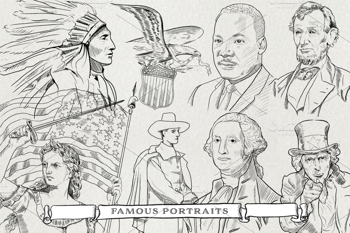 American Symbols Patriotic Sketches, an Illustration by becky nimoy (Photo 3 of 5)