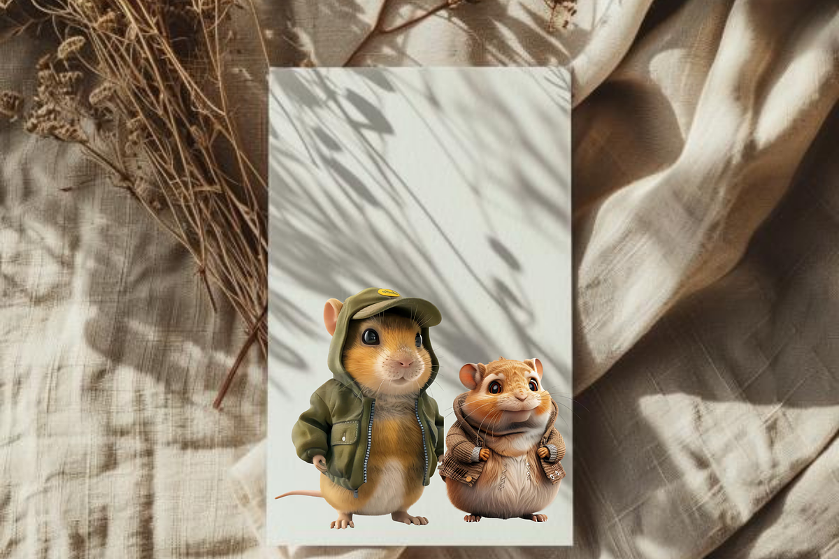 STYLISH HAMSTER FAMILY CLIPART PACK, an Animal Illustration by Daring Digies (Photo 8 of 9)