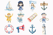 Watercolor Nautical Clipart, an Illustration by Design Market (Thumbnail 3 of 4)