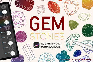 Gemstones Procreate Brush Set, a Brush Add-On by AngelfishCreative