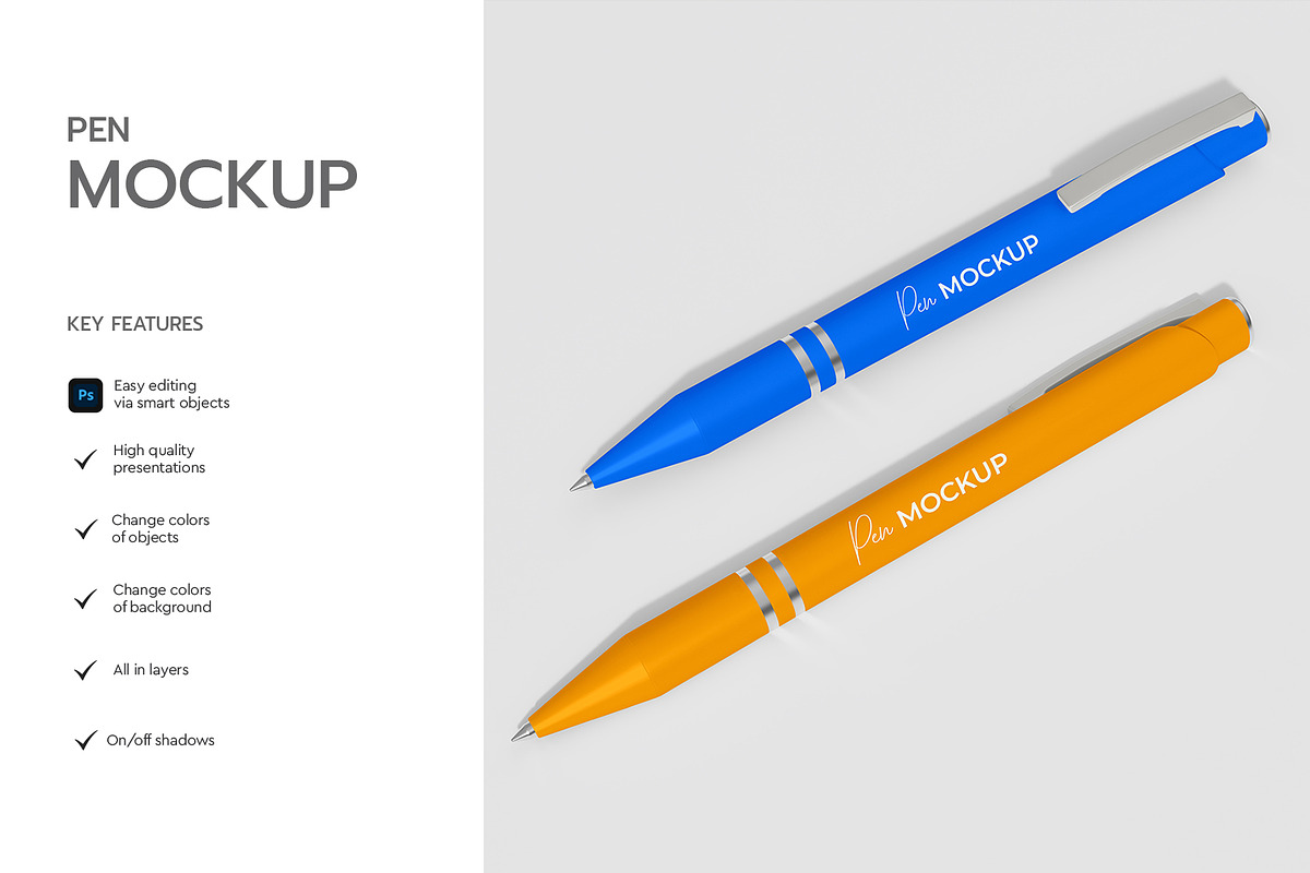 Ballpoint Pen Mockup Set Template