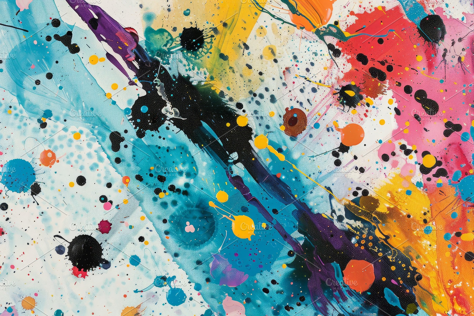 A lively abstract artwork featuring, a Photo by Tanuart