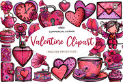 Watercolor Valentine Clipart, an Illustration by CreationArt (Thumbnail 1 of 5)