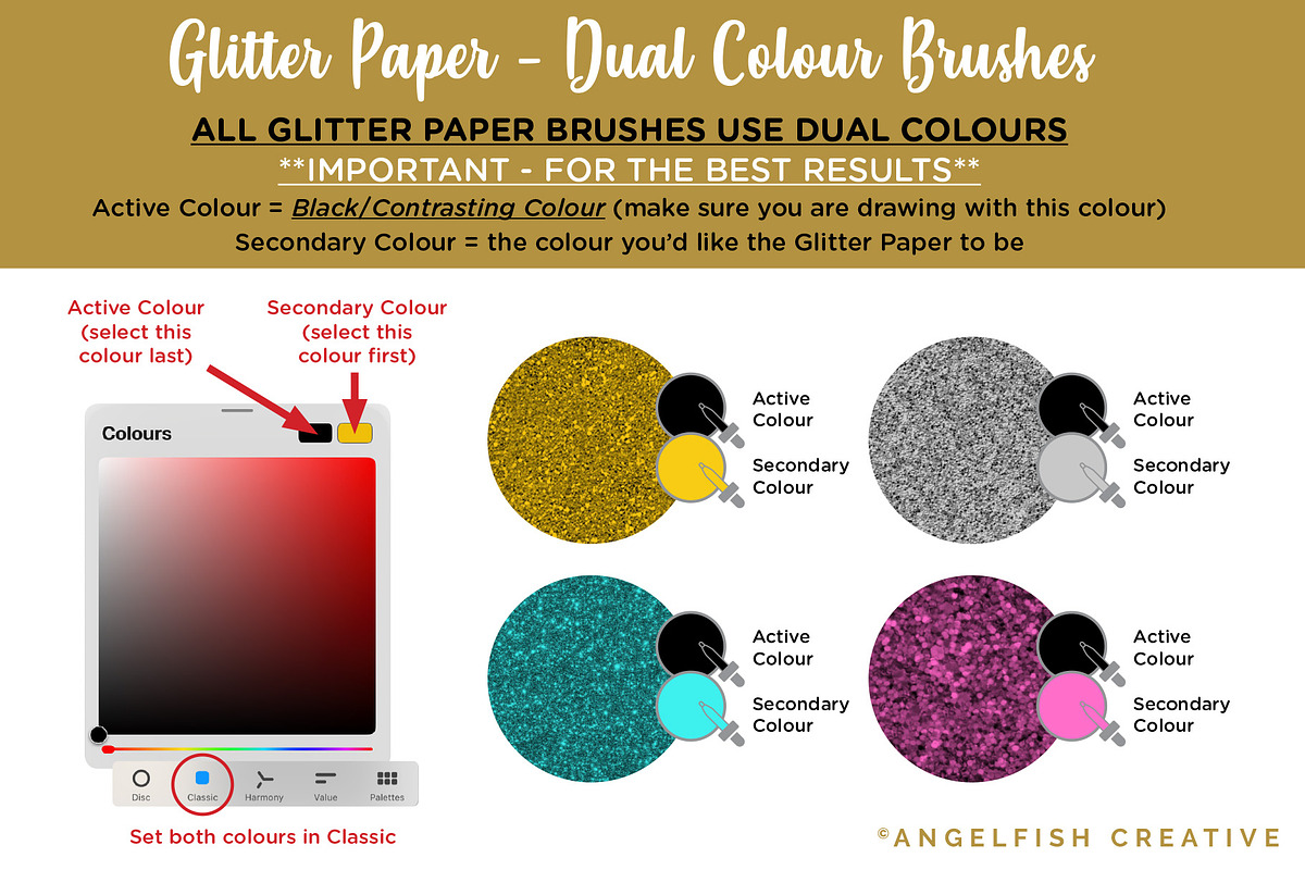 Glitter Paper Procreate Brush Set, a Brush Add-On by AngelfishCreative (Photo 5 of 9)