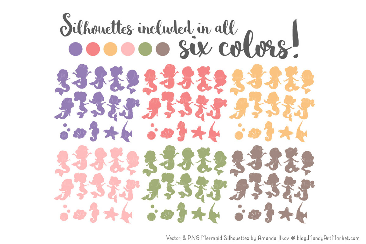 Mermaid Silhouettes in Wildflowers, an Illustration by Amanda Ilkov (Photo 3 of 3)