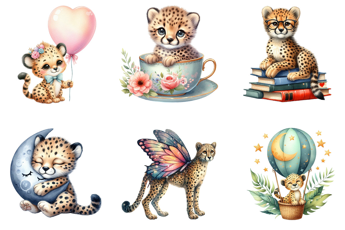 Cute Cheetah Sublimation, an Illustration by DreamArtGraphic (Photo 3 of 4)