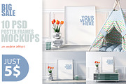 10 PSD frames mockup with flowers, a Books & Magazine Mockup by Radmila (Thumbnail 1 of 8)