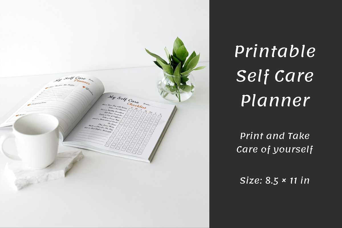 Self Care Planner Template Printable, a Print Template by POC Digital (Photo 4 of 7)