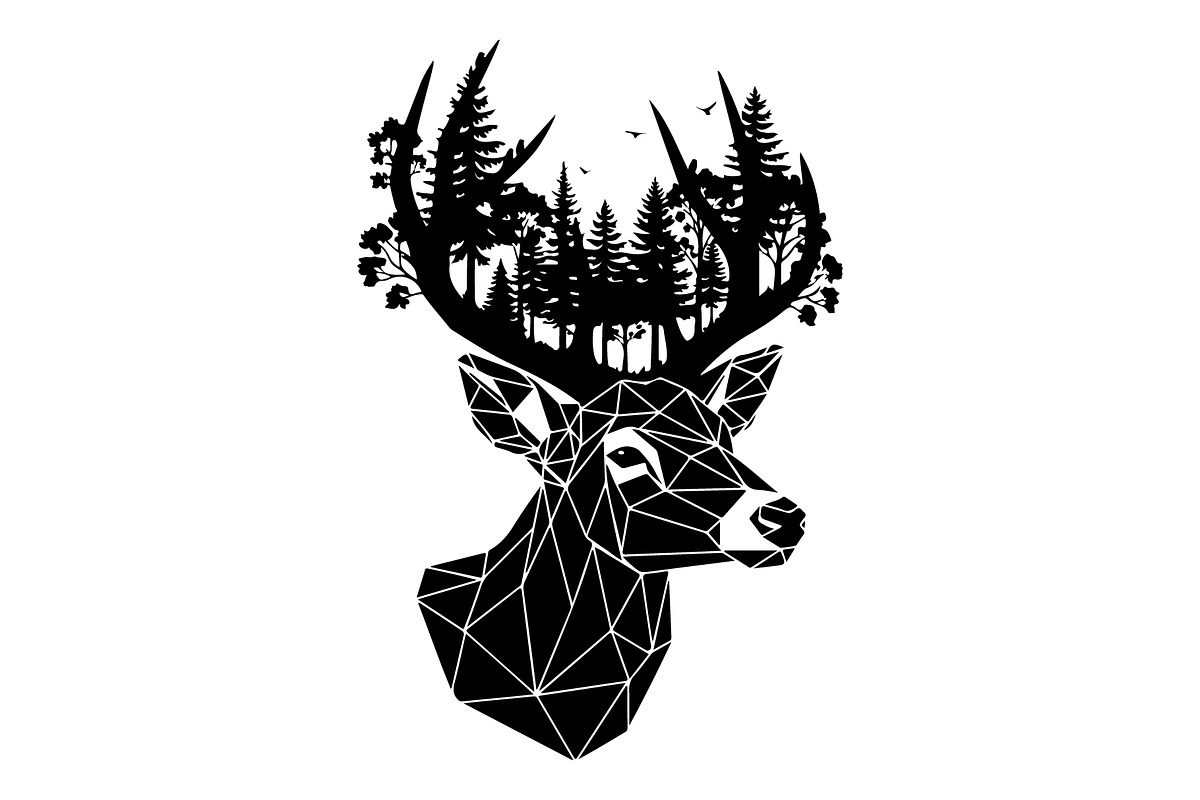 Deer Antler Silhouette Bundle, an Object Illustration by yasushie (Photo 27 of 31)