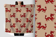 Regal Red Dragon on Beige Seamless, a Pattern Graphic by Sharon Schwalbe (Thumbnail 3 of 6)