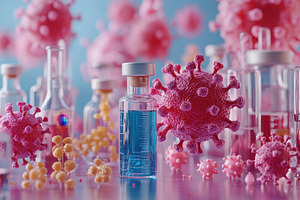 Colorful representation of a vaccine, a Photo by Tanuart
