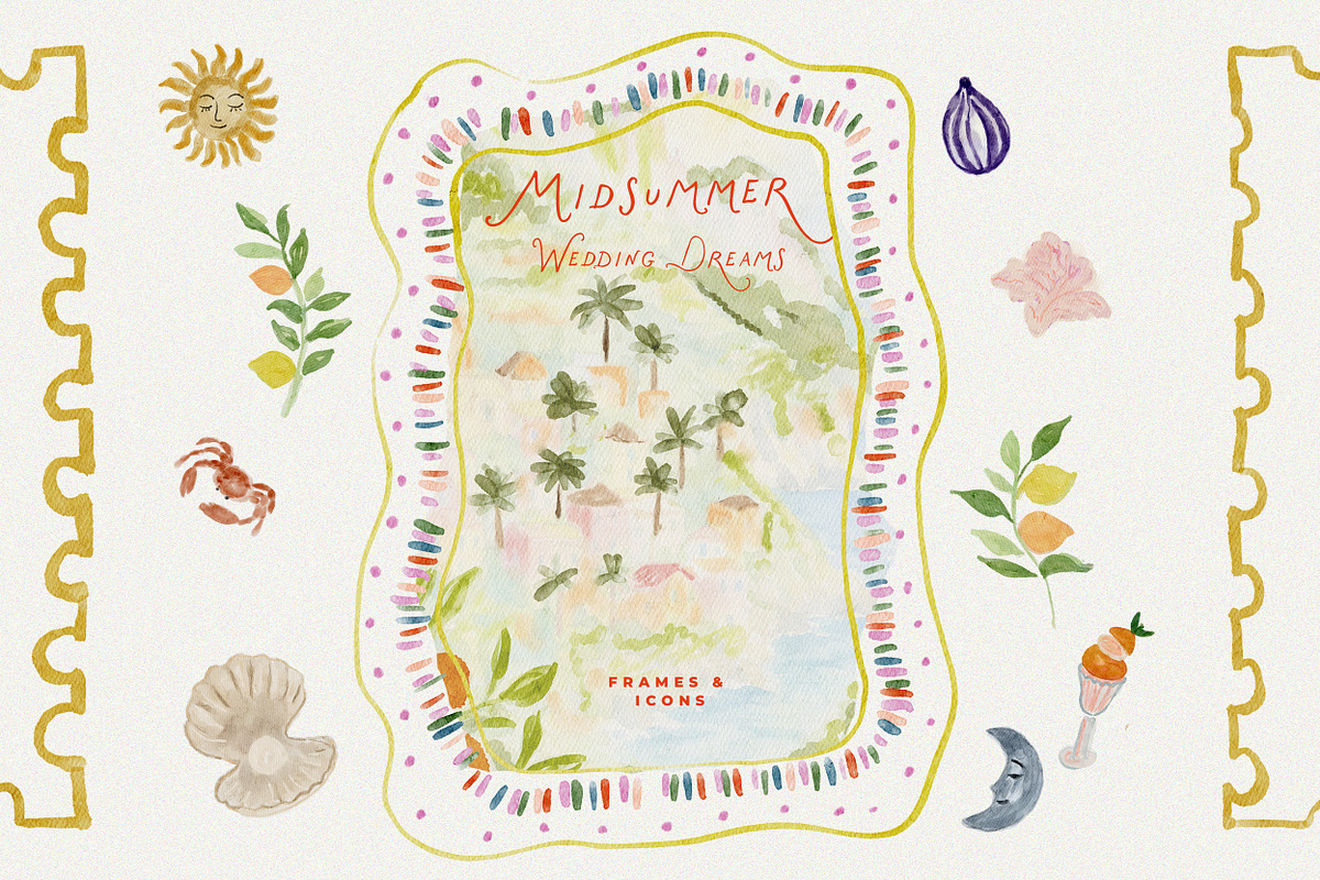 Whimsy Dolce Vita Watercolor Frames, an Object Graphic by Laras Wonderland (Photo 14 of 14)