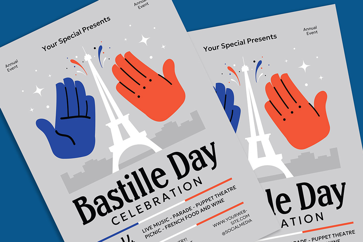 Bastille Day Celebration Flyer, a Flyer Template by Gumico Studio. (Photo 3 of 3)