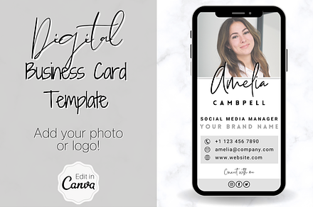 Digital Business Card Template | Creative Market