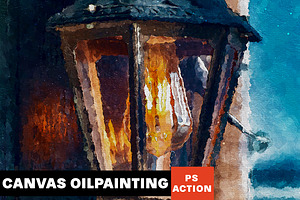 Canvas Oil Painting Photoshop Action, an Action Add-On by AB-TheDesigner