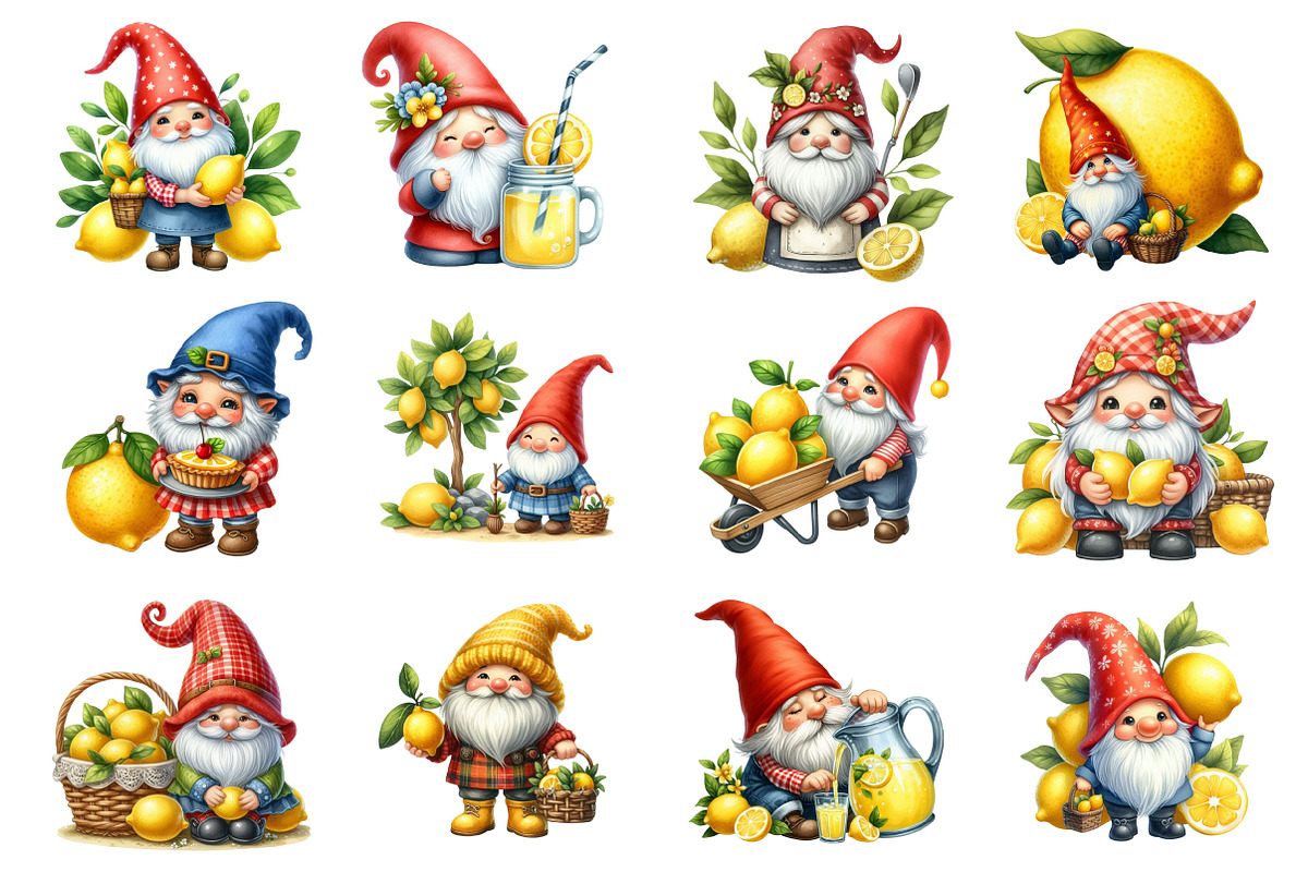 Lemons Gnome Clipart, an Illustration by Design Market (Photo 2 of 4)