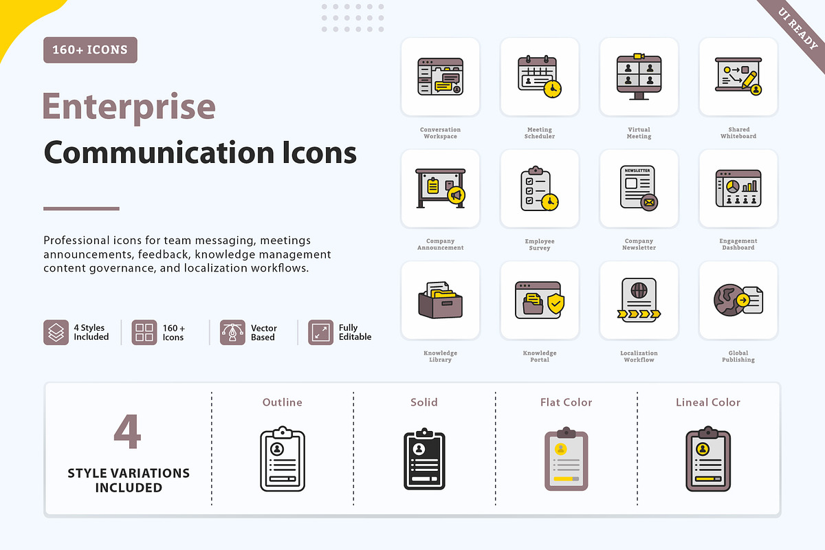 Enterprise Communication Icons, an Outline Icon by vexper (Photo 1 of 7)