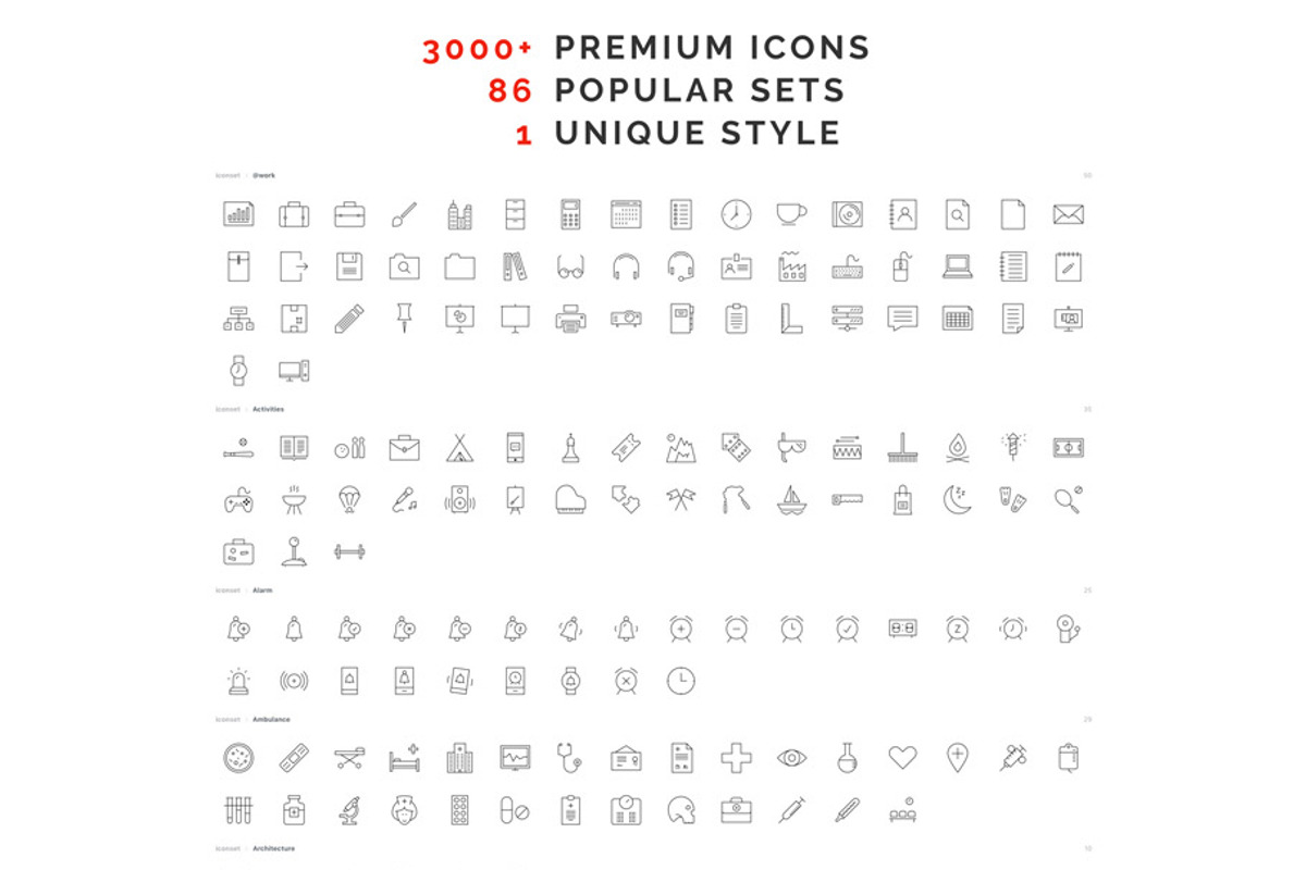 Thin Icons Mega Bundle 3000+, an Icon by IconUncle (Photo 5 of 7)