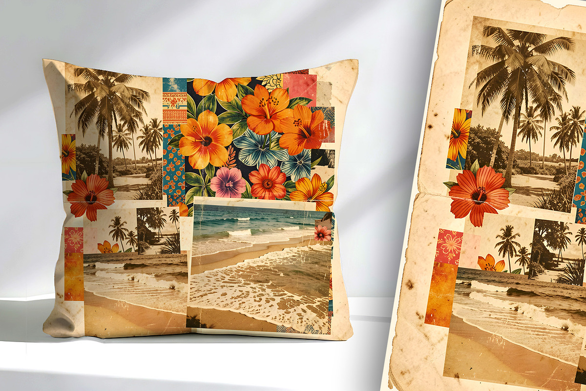 Collaged Tropical Vintage Photo, an Empty State Illustration by Sharon Schwalbe (Photo 3 of 5)