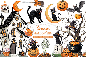 Watercolor Halloween PNG