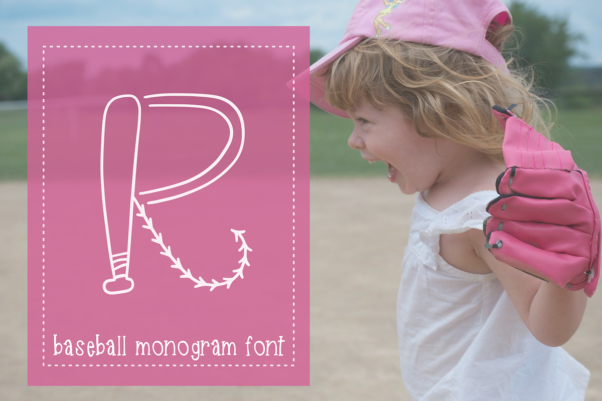 Hand Drawn Baseball Monogram Font preview 3