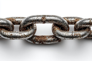 Rusty chain links close-up metal tex, a Photo by Pixeness Studio