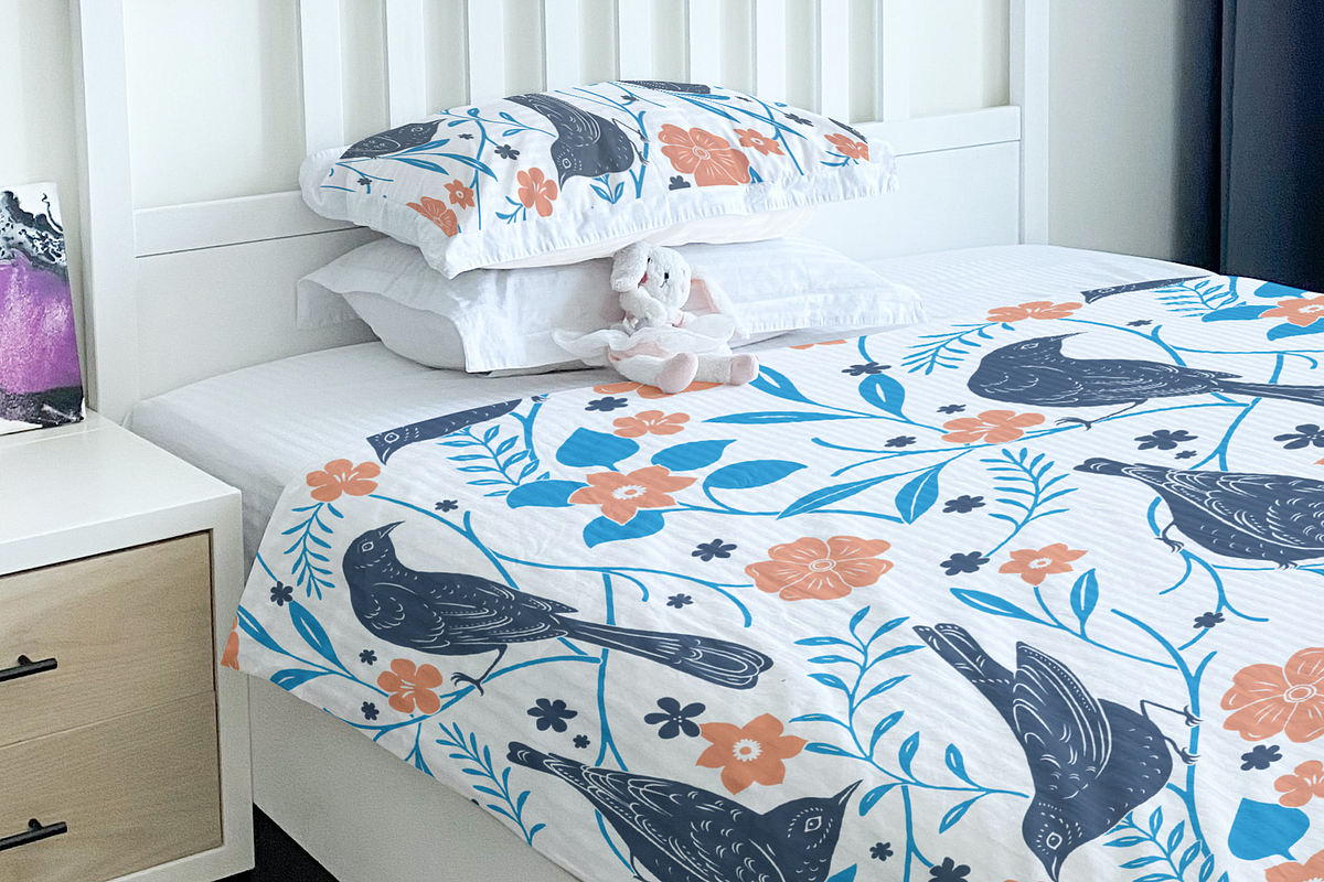 Birds & Blooms Vector Linocut Set, an Animal Illustration by rouxsupplyco (Photo 11 of 15)