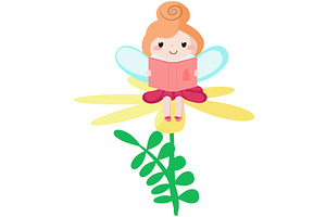 Fairy magic girl sitting on flower, a Person Illustration by SiberianArt