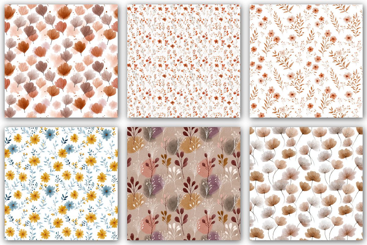 Minimal Boho Flowers Seamles Pattern, a Pattern Graphic by DreamCafeArt (Photo 3 of 7)