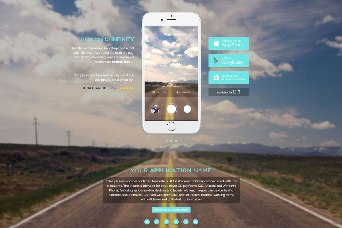 Infinity - Mobile App HTML5 Template, a Bootstrap Template by audaindesigns (Photo 3 of 3)