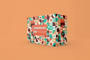 Cardboard Box Mockup, a Packaging Mockup by Qaleb Studio