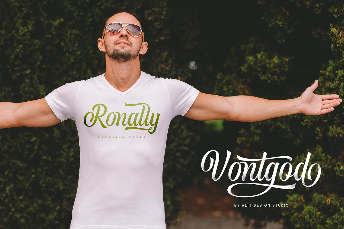 Vontgod Typeface, a Script Font by alit design (Photo 9 of 18)