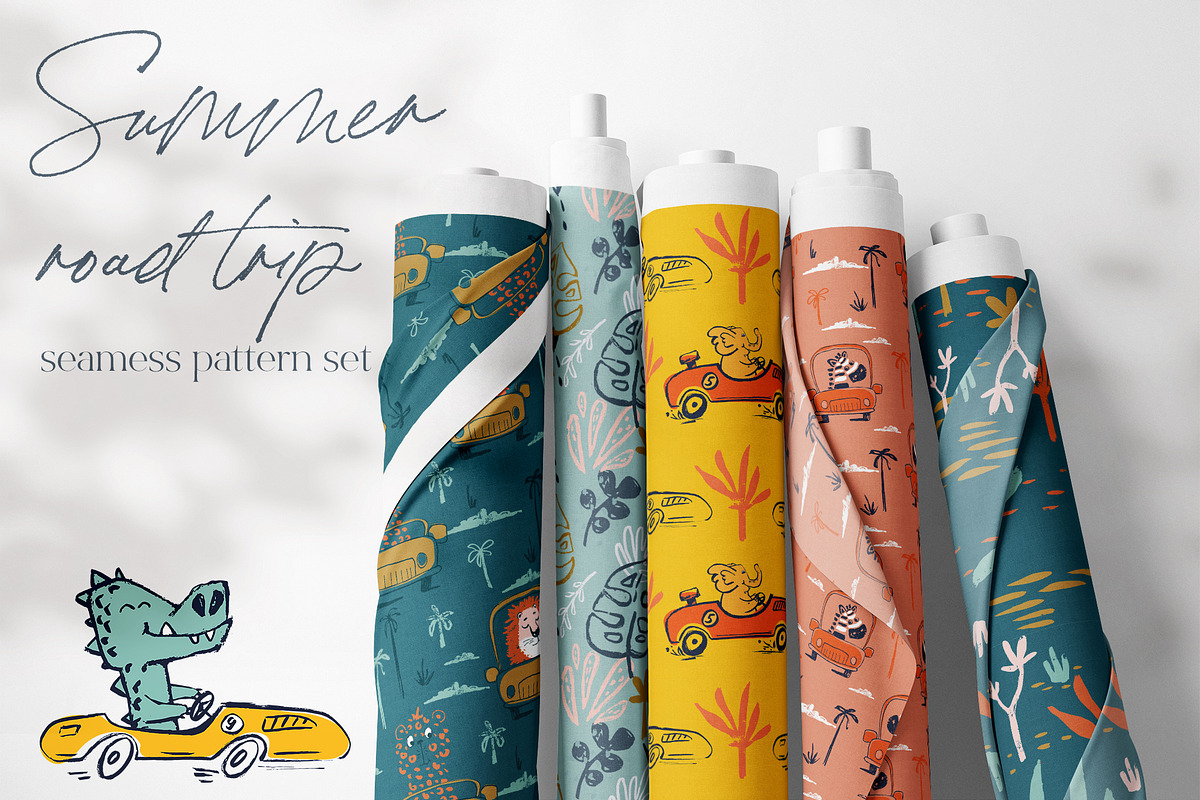 Summer Road Trip Seamless Patterns, a Pattern Graphic by MeadowFox (Photo 1 of 8)