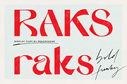 RAKS // MODERN DISPLAY FONT, a Font by PeachCreme (Thumbnail 1 of 10)