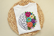 Mental Health Floral Brain Faux Yarn, an Illustration by designcity5 (Thumbnail 8 of 9)
