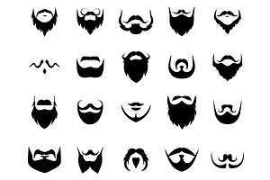 Black male mustache beards. Stylish, an Object Illustration by LadadikArt