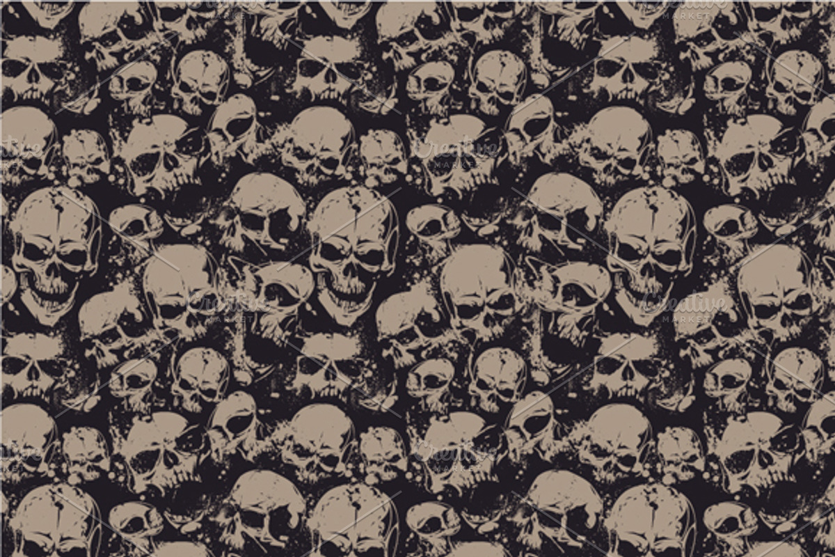 Skulls Seamless Pattern, a Pattern Graphic by Vecster