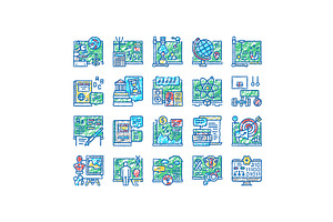 School Subjects Learn set Icons hand, an Object Illustration by pikepicture