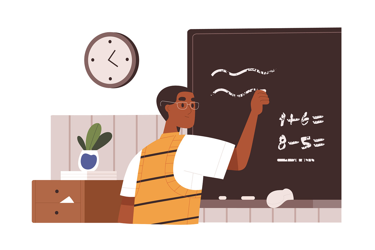 Teachers in school classroom set, an Education Illustration by Good Studio (Photo 2 of 9)