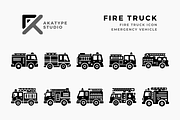 Fire Truck Icon Vector, an Icon by Akatype Studio (Thumbnail 1 of 3)
