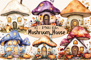 Halloween Mushroom Houses Clipart, a Seasonal Illustration by SVGArt (Thumbnail 1 of 5)